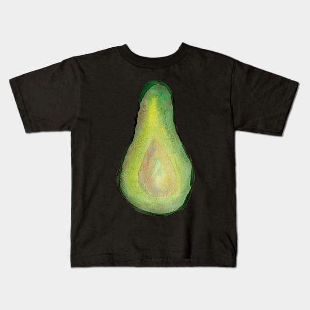 Green fresh vegetarian avocado Kids T-Shirt by deadblackpony